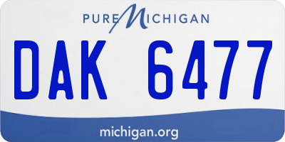 MI license plate DAK6477