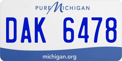 MI license plate DAK6478