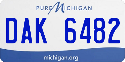MI license plate DAK6482