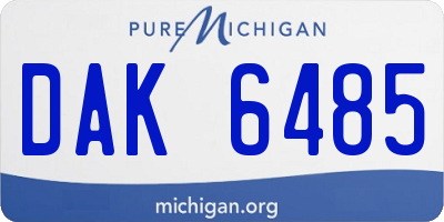 MI license plate DAK6485