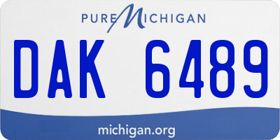MI license plate DAK6489