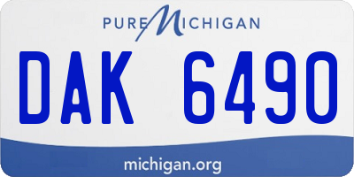 MI license plate DAK6490