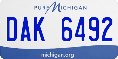 MI license plate DAK6492