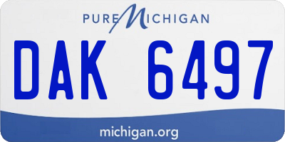 MI license plate DAK6497