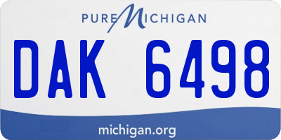 MI license plate DAK6498