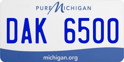 MI license plate DAK6500