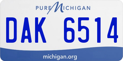 MI license plate DAK6514