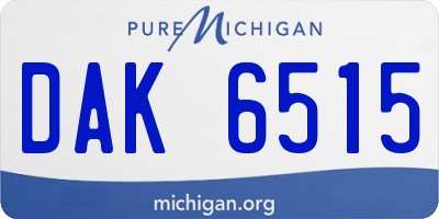 MI license plate DAK6515