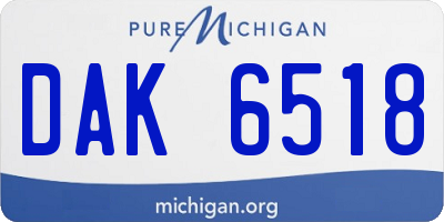 MI license plate DAK6518