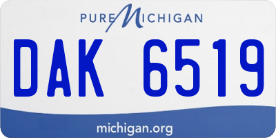 MI license plate DAK6519