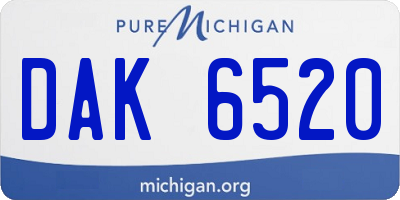 MI license plate DAK6520