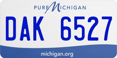 MI license plate DAK6527