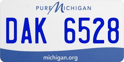 MI license plate DAK6528
