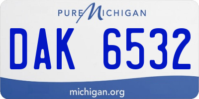 MI license plate DAK6532