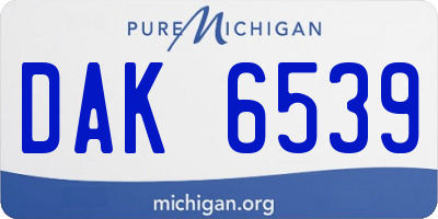 MI license plate DAK6539