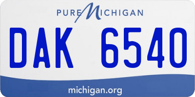 MI license plate DAK6540