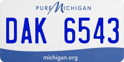 MI license plate DAK6543