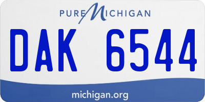 MI license plate DAK6544