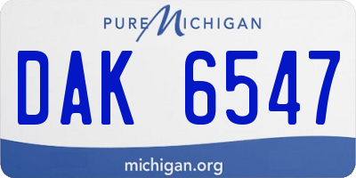 MI license plate DAK6547
