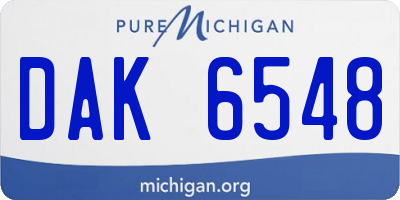 MI license plate DAK6548