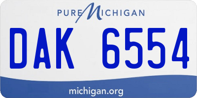 MI license plate DAK6554