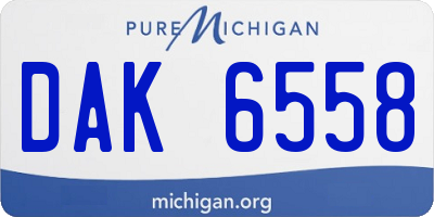 MI license plate DAK6558