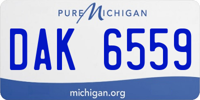 MI license plate DAK6559