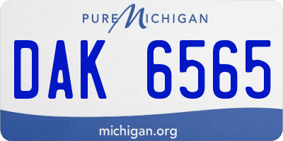MI license plate DAK6565