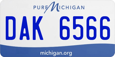 MI license plate DAK6566