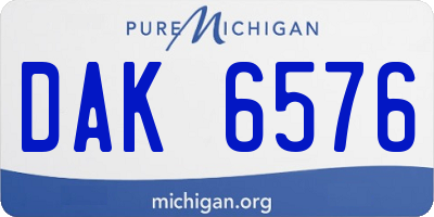 MI license plate DAK6576
