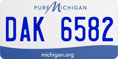 MI license plate DAK6582