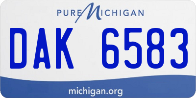 MI license plate DAK6583