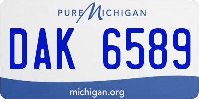 MI license plate DAK6589
