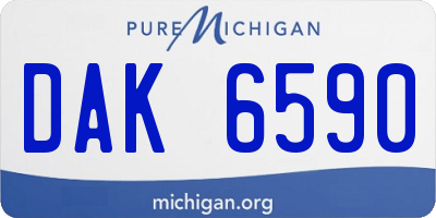 MI license plate DAK6590