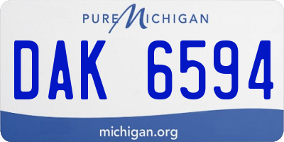 MI license plate DAK6594