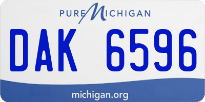 MI license plate DAK6596