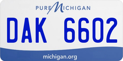 MI license plate DAK6602