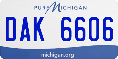 MI license plate DAK6606