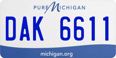 MI license plate DAK6611