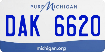 MI license plate DAK6620