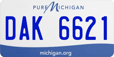 MI license plate DAK6621