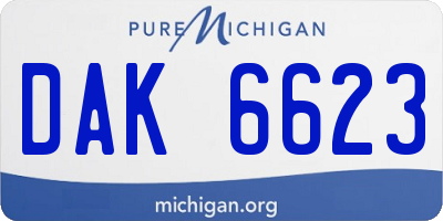 MI license plate DAK6623