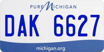 MI license plate DAK6627