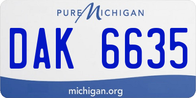 MI license plate DAK6635