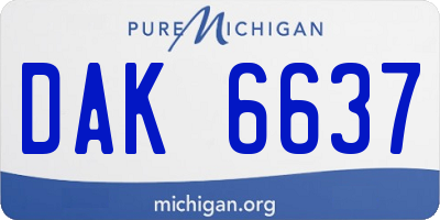 MI license plate DAK6637