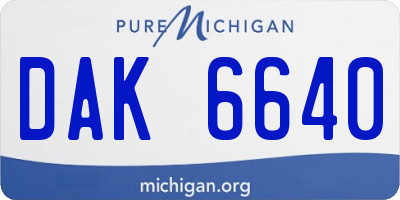 MI license plate DAK6640