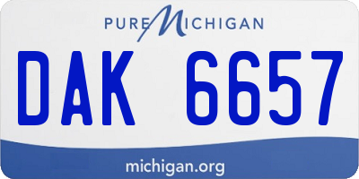 MI license plate DAK6657