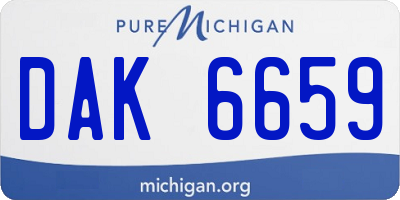 MI license plate DAK6659