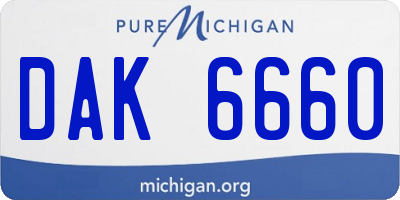 MI license plate DAK6660
