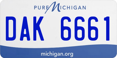 MI license plate DAK6661